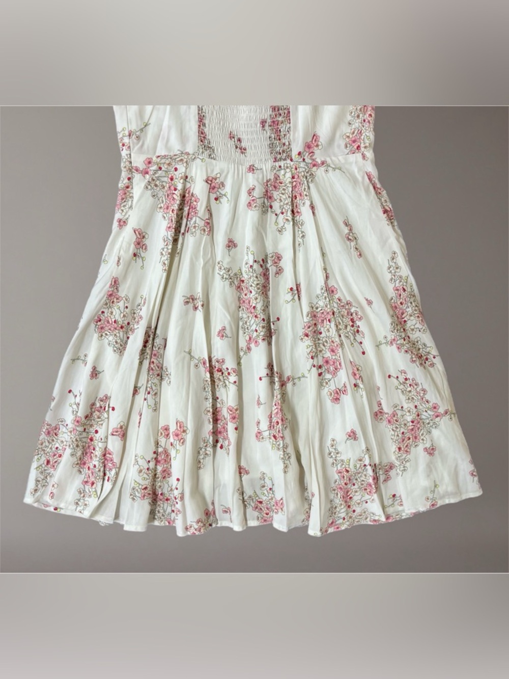 🌸 Old Navy White Cami Dress w/ Floral Print~Women’s Sz Sm~Spaghetti Straps~Lined - Picture 6 of 15
